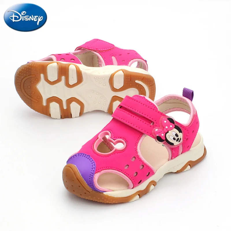 Disney мальчиков Босоножки Hook& Loop Лето Микки пляжные сандалии Мягкие Детские Prewalker подошва Indoor удобная мягкая подкладка