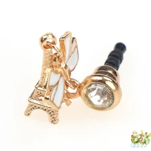 Пылезащитная заглушка для наушников с бабочкой и Эйфелевой башней, заглушка для всех 3,5 мм, заглушка для наушников, смартфон