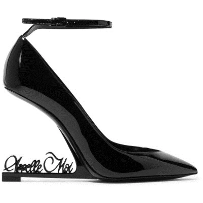 

New women's shoes Y personality shaped nightclub banquet patent leather pointed shallow mouth star with the paragraph super high