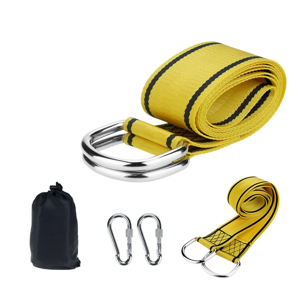 

Custom Wholesale Outdoor Furniture Nylon heavy duty Hanging Hammock Tree Swing Straps with Storage Bag and Carabiner Hooks