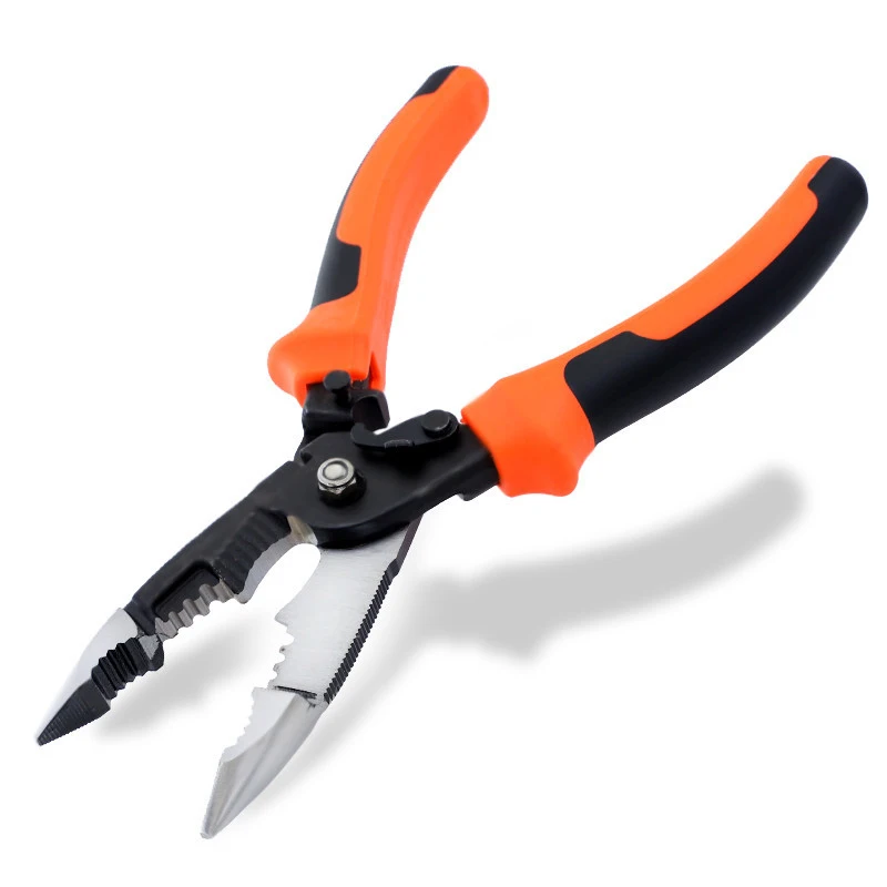 GHIXACTO 5 In 1 Wire Stripper Pliers 8" / 210mm Cable Crimping Cutter Pliers CR-V Electrician Cutting Hand Tools Wire Crimpers