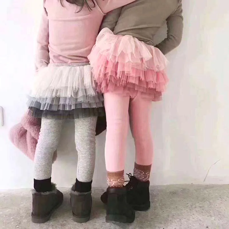 Baby Girls Pants Cotton Leggings With TUTU Skirts Girls Trousers Kids Leggings Clothes Skirt-Leggings1