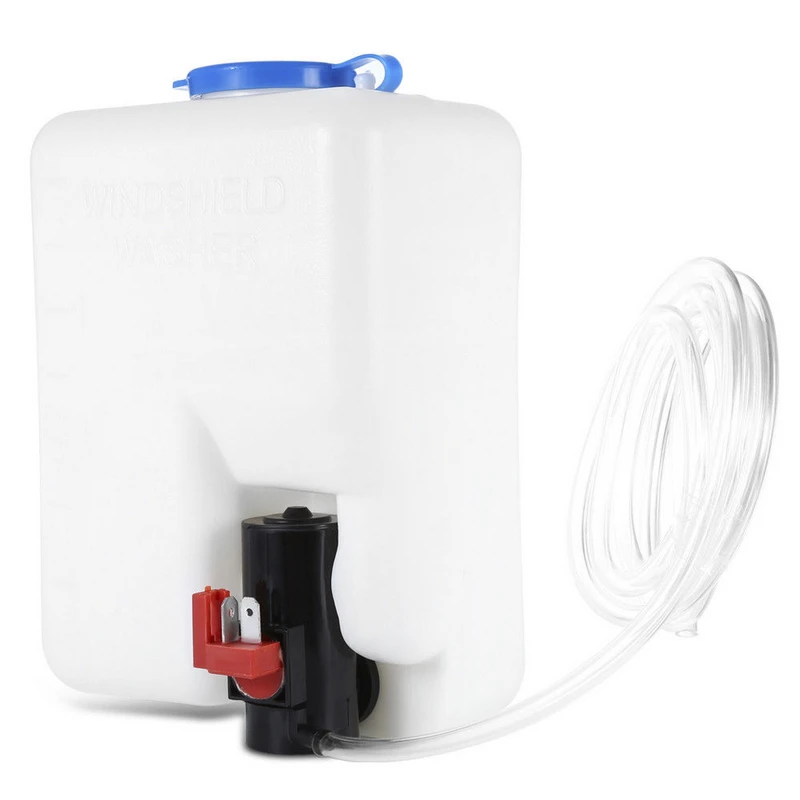 white 12V Universal Car Windshield Washer Reservoir Pump Bottle Jet Switch Kit