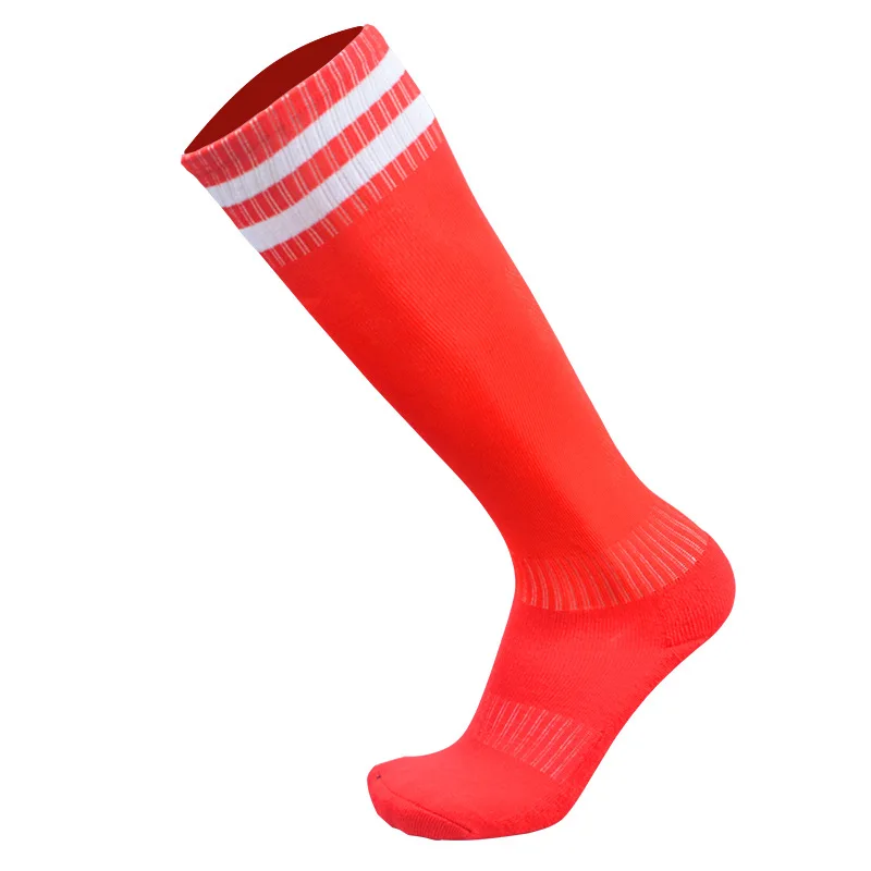 1 пара спортивные носки полиэстер прочный дышащий пота Футбол Бег Велоспорт утолщение открытый спортивные гольфы для Для мужчин мальчиков - Цвет: Красный