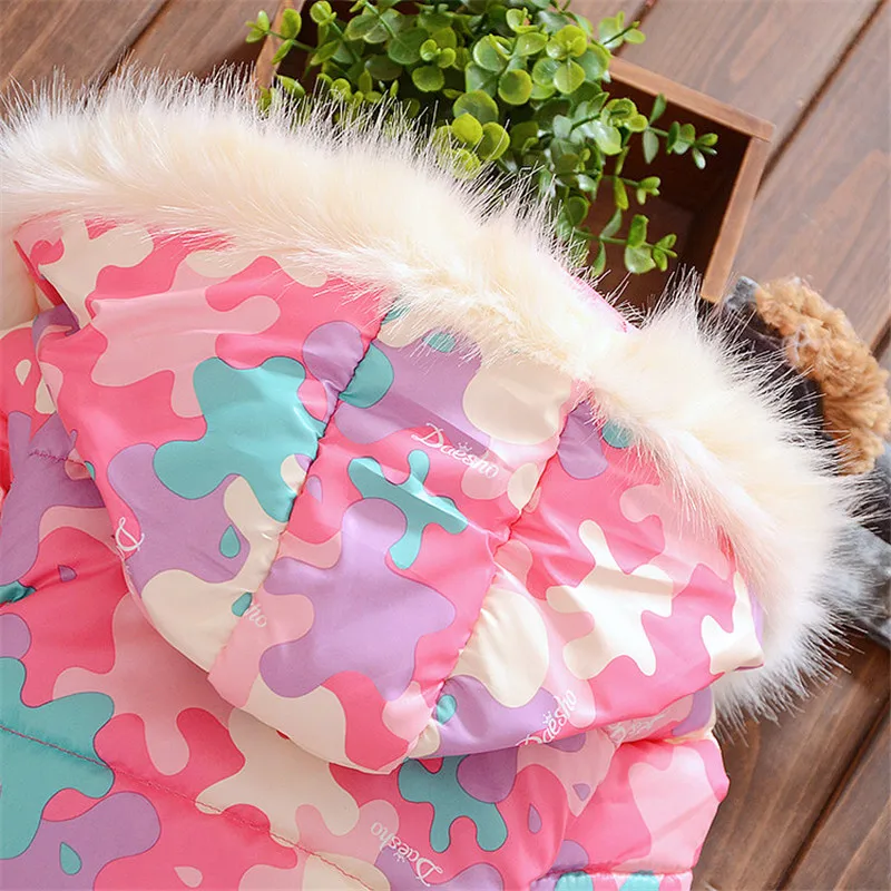 BibiCola/куртки для маленьких девочек детский плотный теплый зимний комбинезон, верхняя одежда, пальто зимняя куртка для девочек, пальто для младенцев Детские парки для девочек