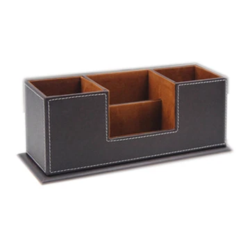 

Office Pencil Holder Pu Leather Multifunctional Desk Supplies Organizer for Pen/Pencil/Business Cards/Phone/Stationery Accesso