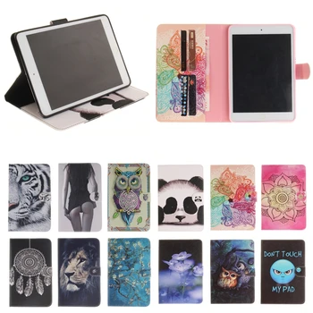 

For Apple iPad Mini 4 Cover Case Panda Owl print Wallet PU Leather Flip Case For Apple iPad mini 4 mini4 tablet Sleeve #S