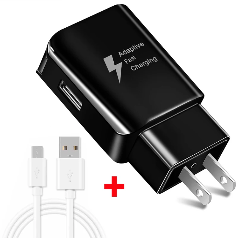 

US Fast USB Charger Adapter for Samsung galaxy S8 s8+ note 9 Travel 5V 2A Power Adapter with Charging Cable Universal Chargers