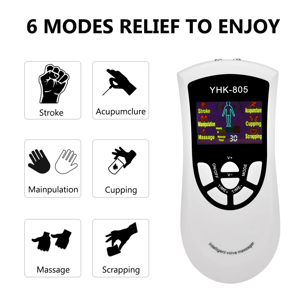 6 режимов электрическая терапевтическая машина для облегчения боли импульсный массаж EMS стимуляция мышц Интеллектуальный голосовой электроestimulador
