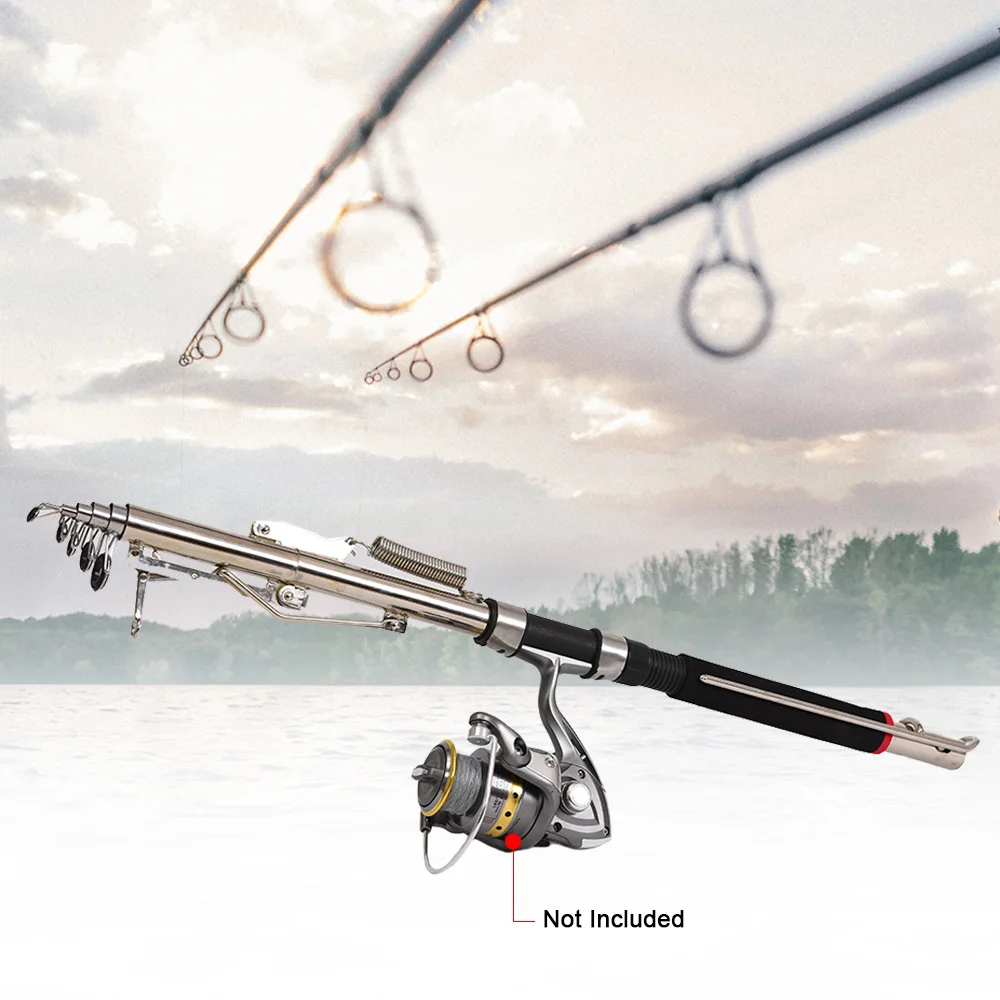 Edelstahl Automatische Angelrute Sea Lake Fishing Pole Device 2.1m