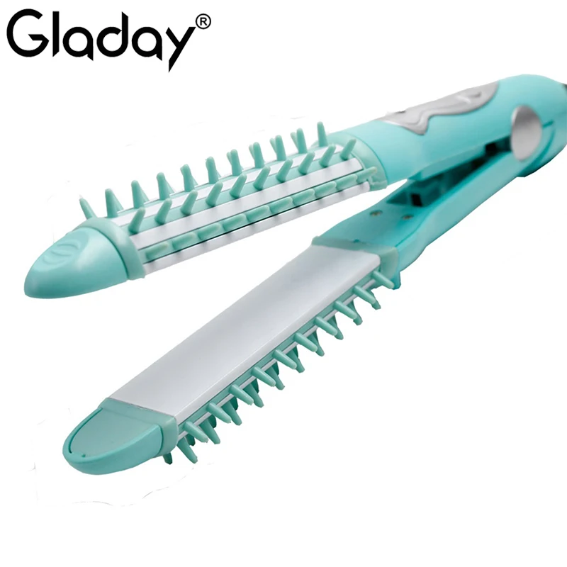 

Gladay Multifunctiona Mini 2 in 1 electric Hair straightening curling thermostat temperature Hair Curling iron