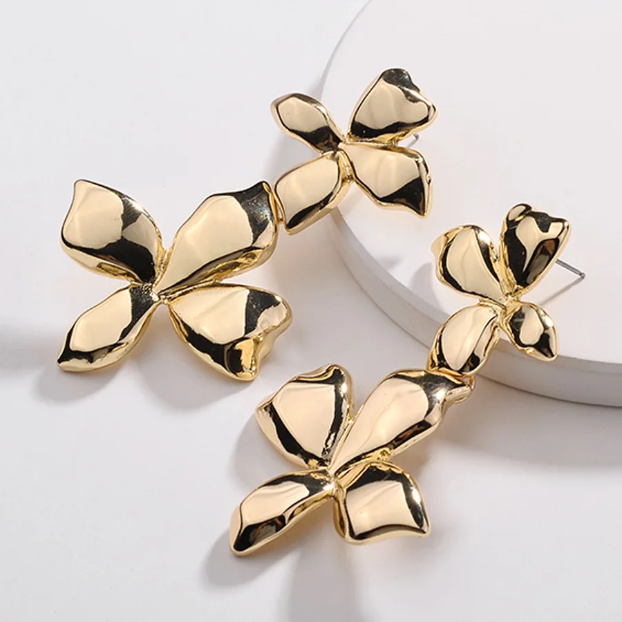 Branch-Long-Grande-Fleur-de-Baisse-Balancent-Boucle-D-oreille-Punk-Charme-Or-Alliage-D-claration