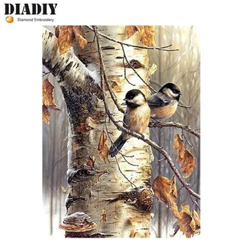 

Full square diamond 5D DIY diamond embroidery birds on the tree diamond painting Cross Stitch Rhinestone mosaic decoration CX