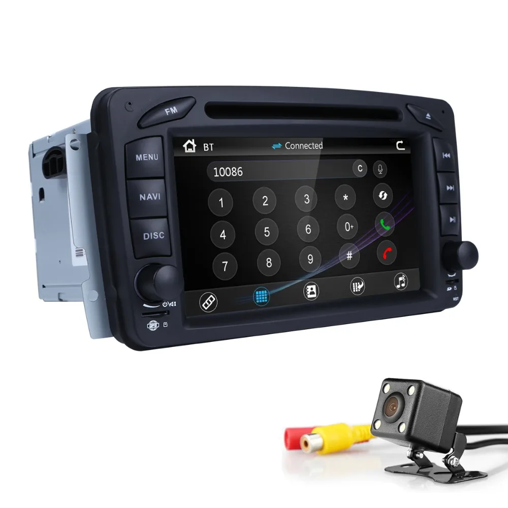 Sale Hizpo 2Din SteeringWheel For Mercedes/Benz/W209/203 Car DVD Player AM/FM GPS Navigation Radio Stereo DAB+ RDS TPMS MirrorLink SD 4