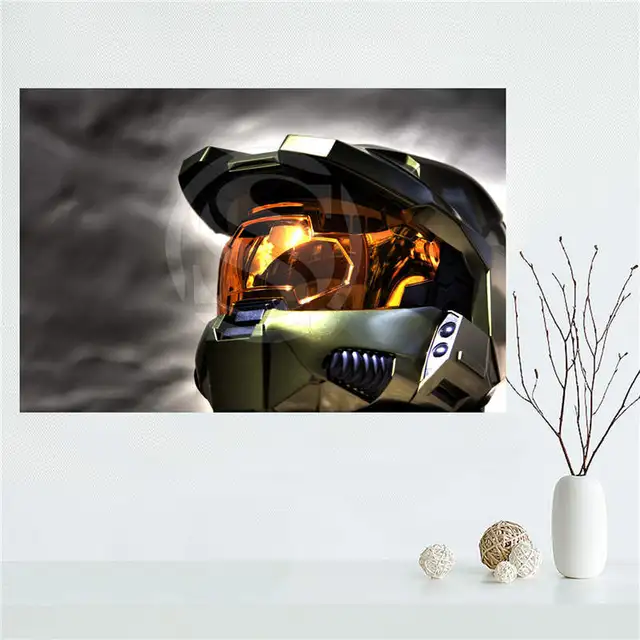 Y530L90 Custom halo the master chief Canvas Painting Wall Silk Poster