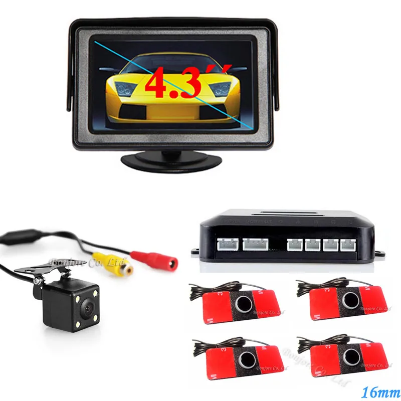 

3 in 1 Car Video Parking Sensor Assistance System With Rear View Camera+4.3 inch LTF LCD Car Mirror Monitor+Video Parking Sensor