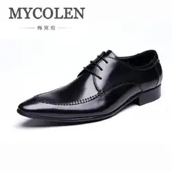 Mycolen новый свет Элитный бренд Для мужчин обувь в стиле Дерби Бизнес Пояса из натуральной кожи Мужские туфли Британский стиль Мужская обувь