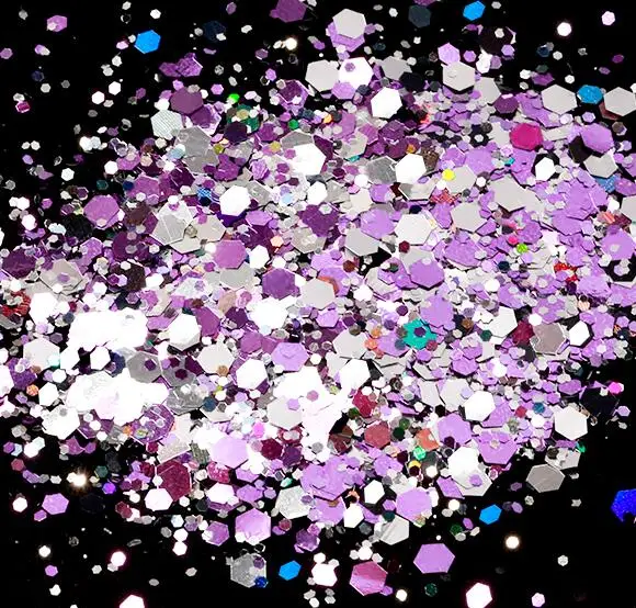 50g/bag Chunky Glitter Nail Sequins Iridescent Flakes Ultra-thin Colorful Mixed Paillette Festival Glitter Cosmetic Face Glitter - Цвет: 6-50g in one bag