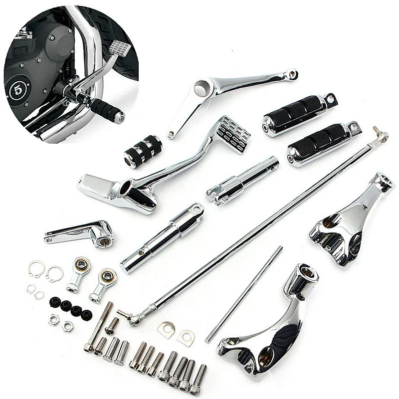 

1 Set Chrome Motorbike Forward Controls with Pegs Linkage For Harley Sportster 883 1200 XL 04-13 Hardware Motorbike Foot Rests
