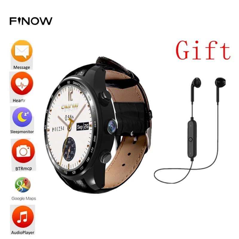 Finow Q7 Android 5 1 8G + 512MB 3G смарт-часы с WiFi 2MP камерой MP3 SIM TF карта GPS умные часы