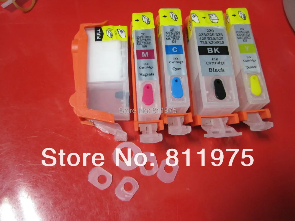 

For CANON IP3600 IP4600 MP540 MP620 MP630 MX860 MX870 printer PGI-220BK CLI-221refillable ink cartridge with auto reset chips