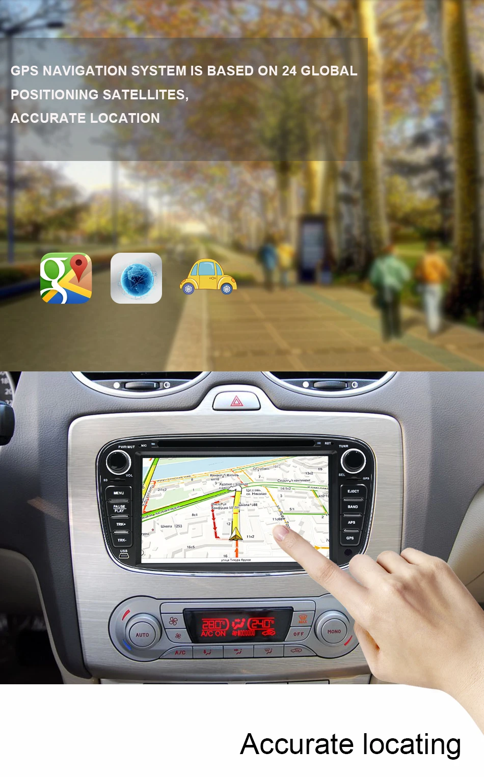 Sale Eunavi 2 Din 7" Android 8.1 Car DVD Player Radio Online Maps GPS Navigation WIFI for Ford focus II Galaxy Transit Tourneo Mondeo 8