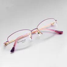 Высококачественная оправа для очков из чистого титана, женские полуоправы, Рецептурные очки для близоруких, дизайнерские оптические очки