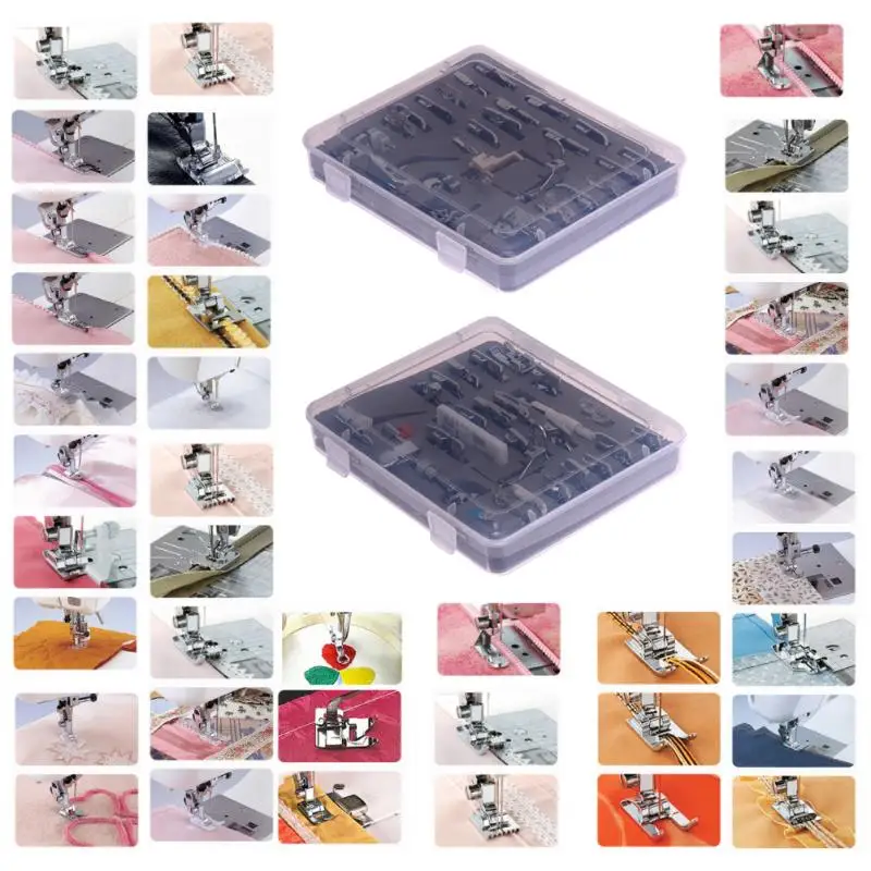 

52Pcs Multi-function Sewing Accessories Sewing Machine Presser Feet Set Braiding Blind Stitch Darning Presser Foot Feet Parts