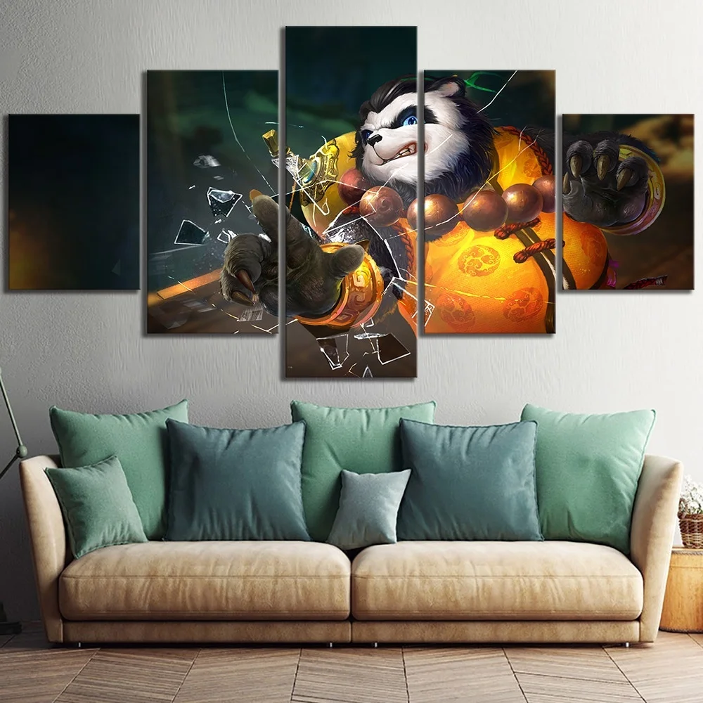 World War Battle DOTA Modern Game color Paintings Poster Wall Print color 5 Panel Home Decorations 