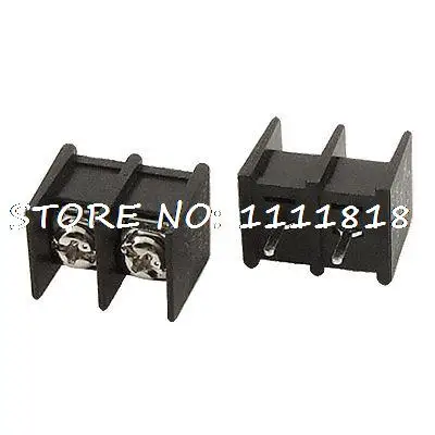

9.5mm Pitch 2 Poles Screw Terminal Blocks Black 20A 5 Pcs