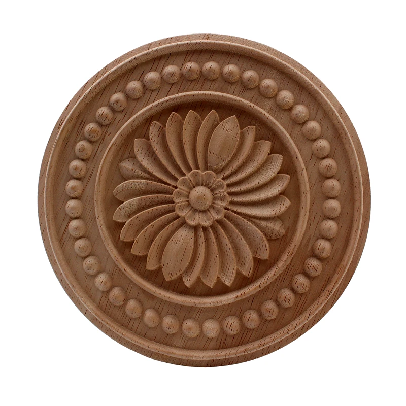 buy VZLX Practical Boutique Rubber Carved Onlay Applique Unpainted Furniture for Home Door Cabinet Decoration Wood Color Figurine