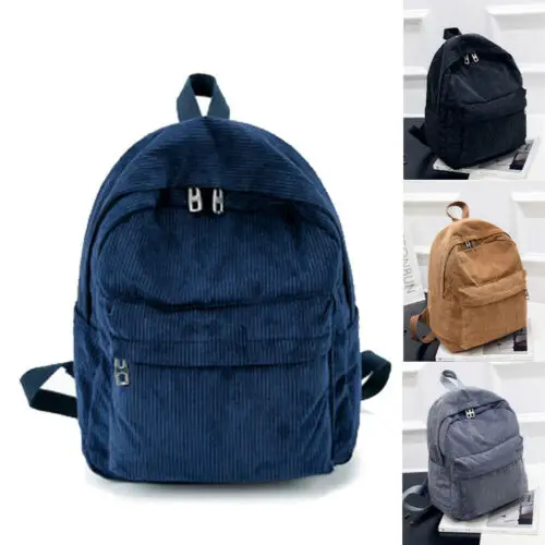

Women's Corduroy Mini Backpack Girls Rucksack Small Travel Shoulder Bag Adjustable Corduroy Ladies Fashion Backpack