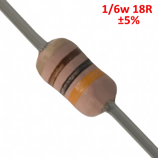 PHISCALE Carbon film resistor 18Ohm 1/6w 0.167w 5% Tolerance 1000pcs | Обустройство дома