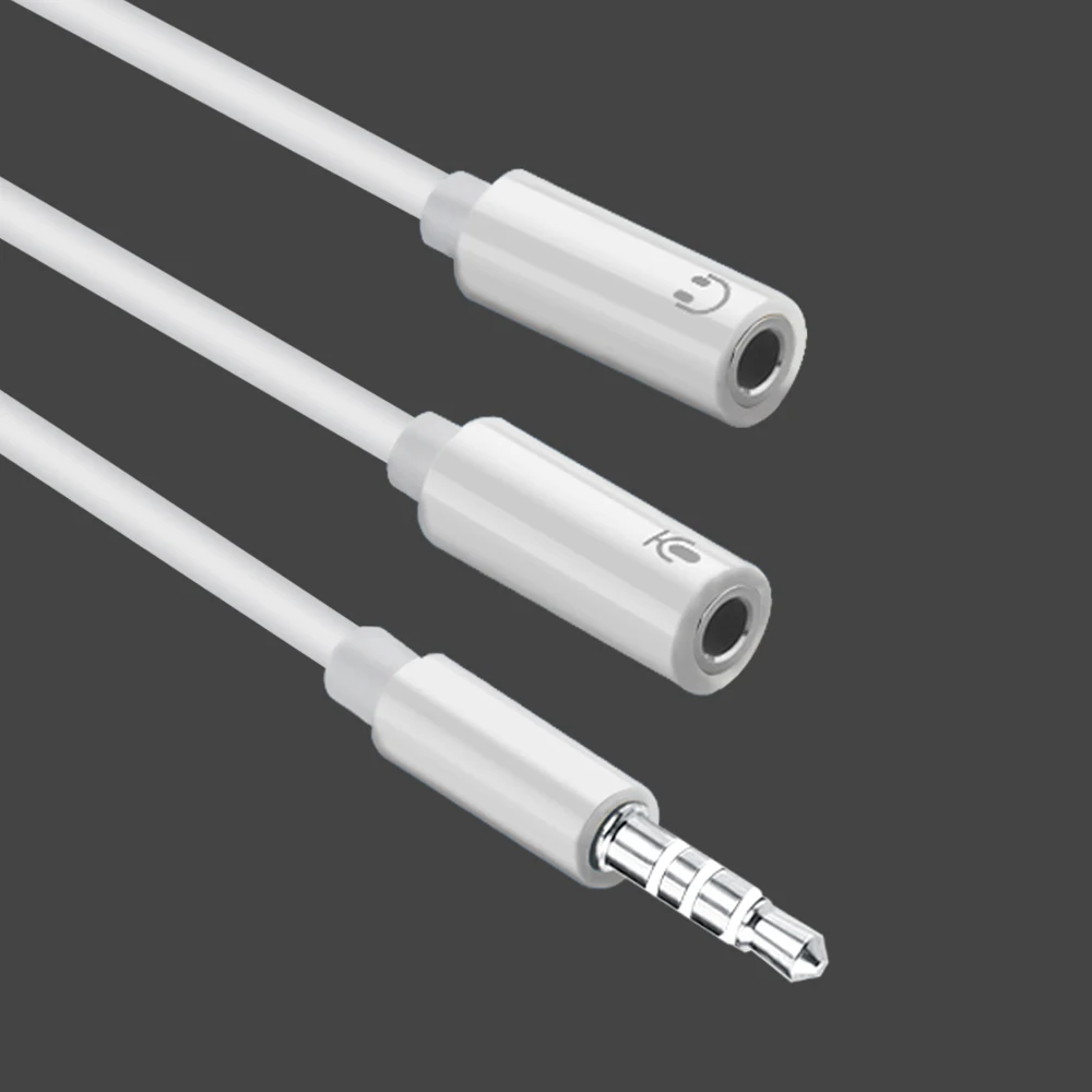 

3.5mm Jack Audio Cable Mic + Headphone Splitter Aux Cable Cord for Computer Microphone Cellphone