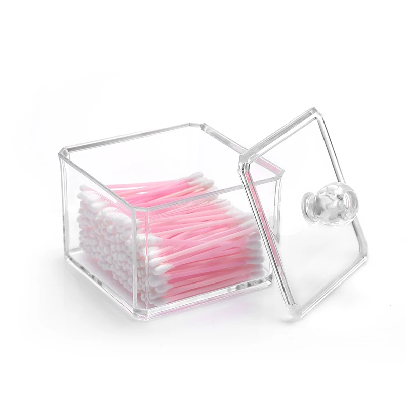 M Acrylic Cotton Swabs Organizers Clear Makeup Organizer Transparent Cosmetic Containers Puff storage box Cosmetics C32 | Дом и сад