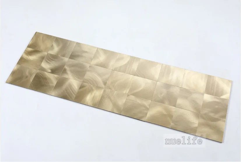 Металлическая высокотемпературная кухонная плитка обои водонепроницаемая масляная самоклеящаяся мозаичная плитка фон влажная 3D Наклейка на стену