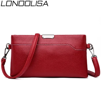 

LONOOLISA Summer Genuine Leather Clutch Bag Luxury Handbags Women Bags Designer Crossbody Bags For Women 2019 Sac A Main Femme