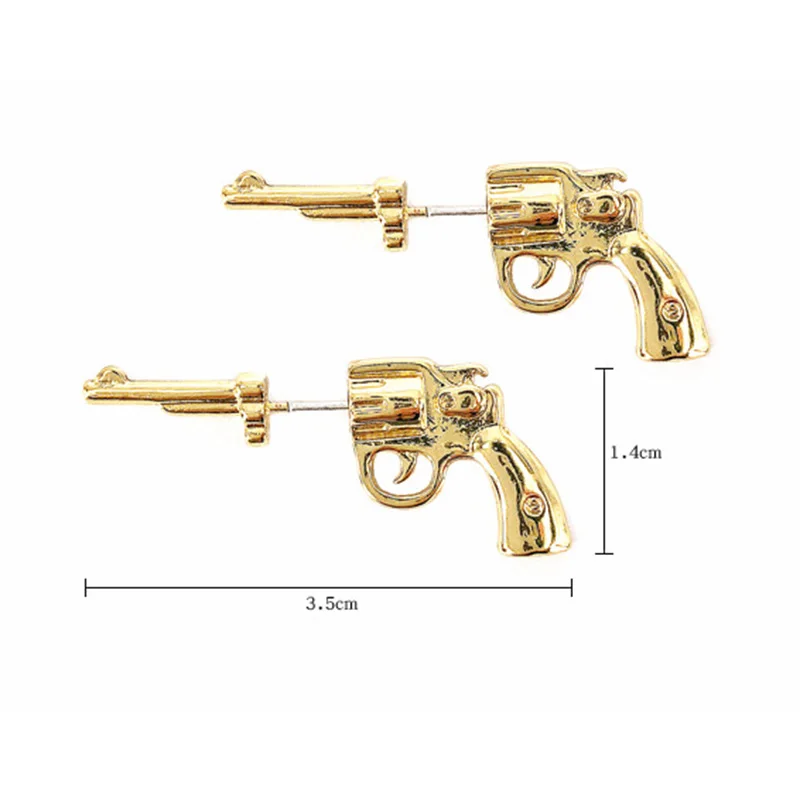 Готические Ретро темные лоли Харадзюку серьги гвоздики для женщин девушки ювелирные изделия Горячие Новые Вечерние пистолет Модель популярных ночных клубов хип-хоп