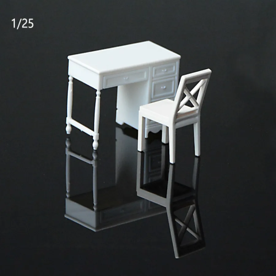 5 компл./лот ABS белого цвета 1:20 1/25 1:30 масштаб модели indoor стул офисный стол для поезд макет строительных материалов