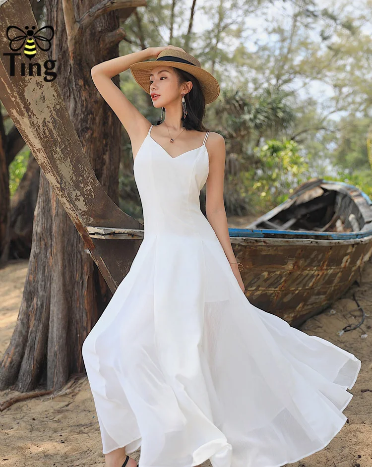 Tingfly Boho Летнее белое Макси платье женское сексуальное с открытой спиной на бретелях пляжное стильное длинное платье повседневное Vestidos размера плюс Новинка