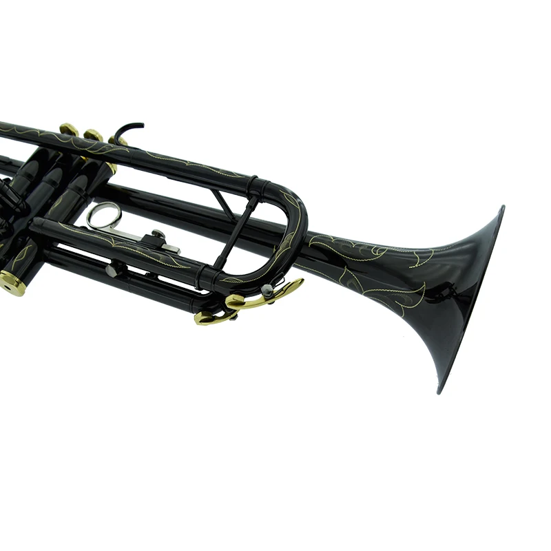 New Sell Professional TR210S Bb Trumpet Black Nickel Gold Plated Yellow Brass Instruments Bb Trumpete Popular Musical Inst
