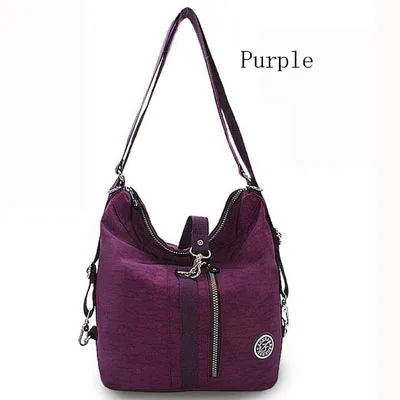Водонепроницаемая нейлоновая двойная сумка через плечо, женские ручные сумки Kipl, многофункциональные сумки через плечо, сумки на молнии с клапаном, женские сумки ZK721 - Цвет: Purple
