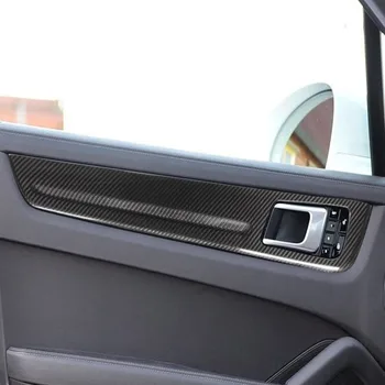 

4pcs Real Carbon Fiber Material Car Interior Door Decoration Panel Cover Trim For Porsche Cayenne 2018 2019