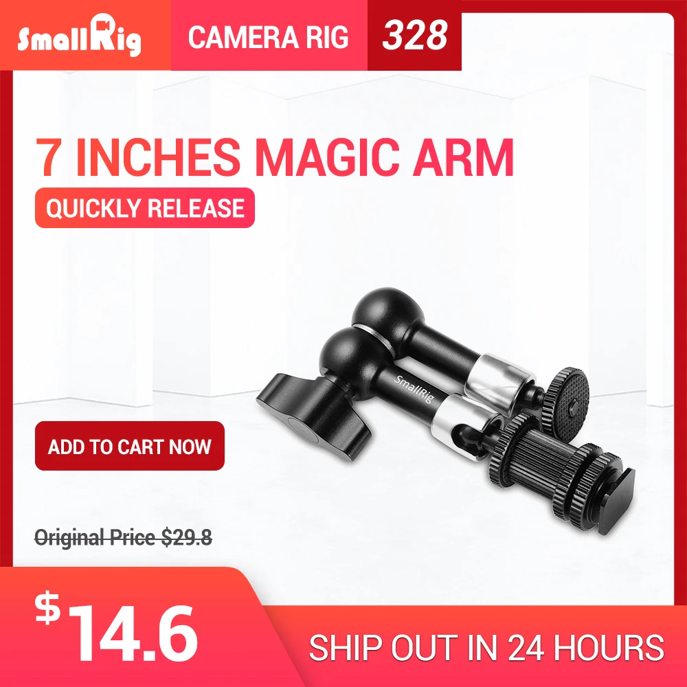 SmallRig Articulating Rosette Magic Arm Max 7 Inch 1//4/" Threaded Screw Adapter