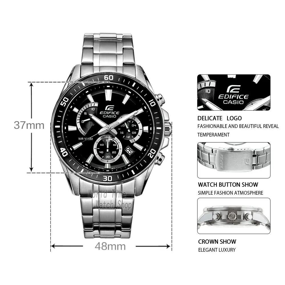  Casio watch Edifice watch men top luxury set quartz 100m Waterproof Chronograph men watch Sport mil