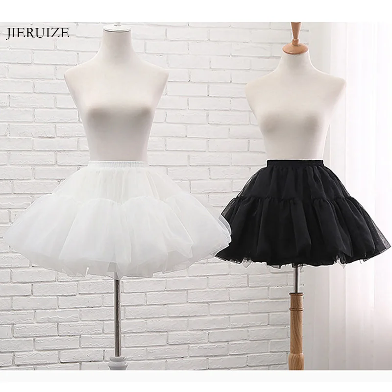 

JIERUIZE Organza Ball Gown Short Petticoat Lolita Cosplay Short Dress Petticoat Ballet Tutu Skirt Rockabilly Crinoline
