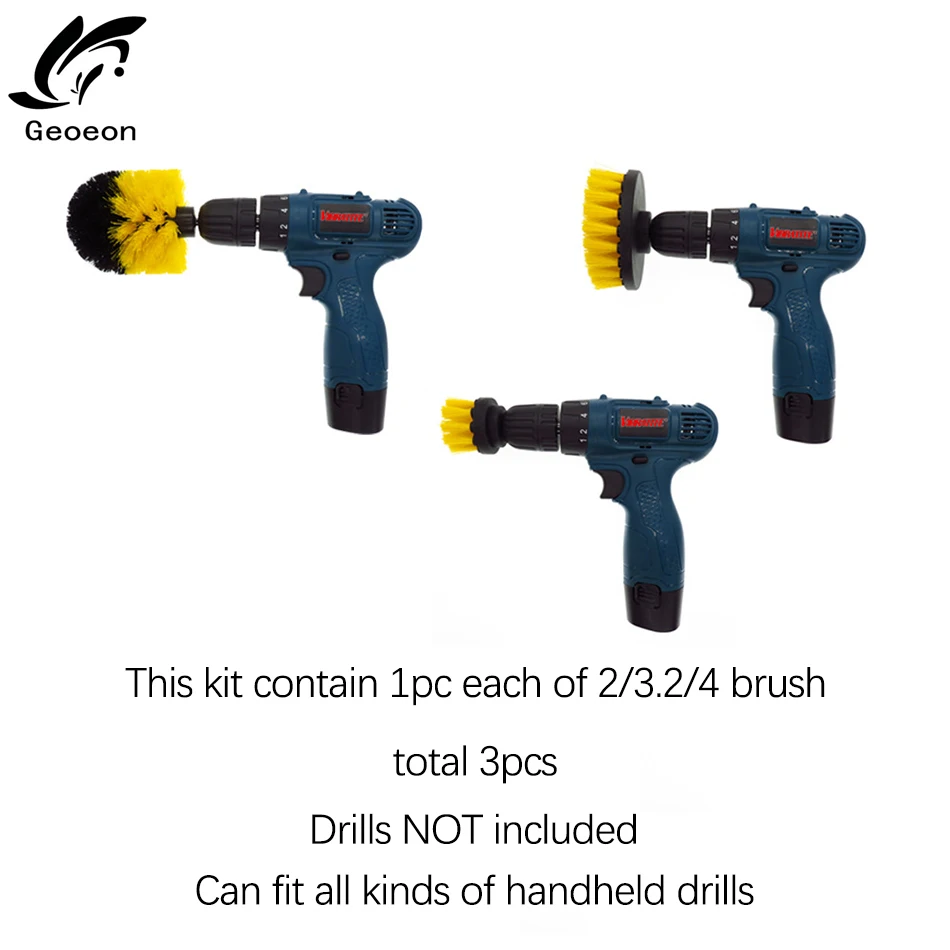 

Geoeon Power Scrubber Brush Cleaning Brush Bathroom Surface Bath Shower Tile Arrangement Drill Brush Cleaning Tool A77