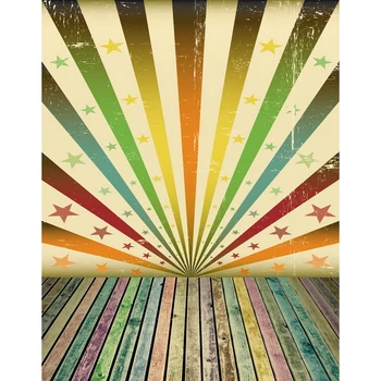 

Photography Backdrop 150x220cm Vintage Style Rainbow Light Line Damask Wood Floor Background for Kids Newborn Baby Photocall