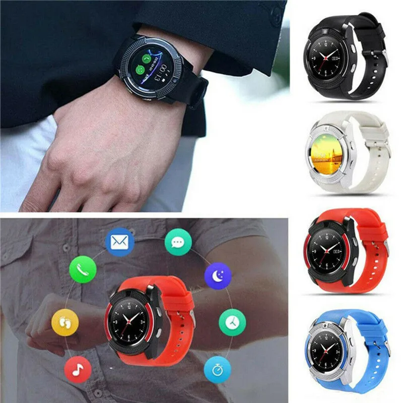 Новые модные умные спортивные часы reloj inteligente hombre Bluetooth SIM Touch трекер с дисплеем SOS для детей Подарки для IOS и Android