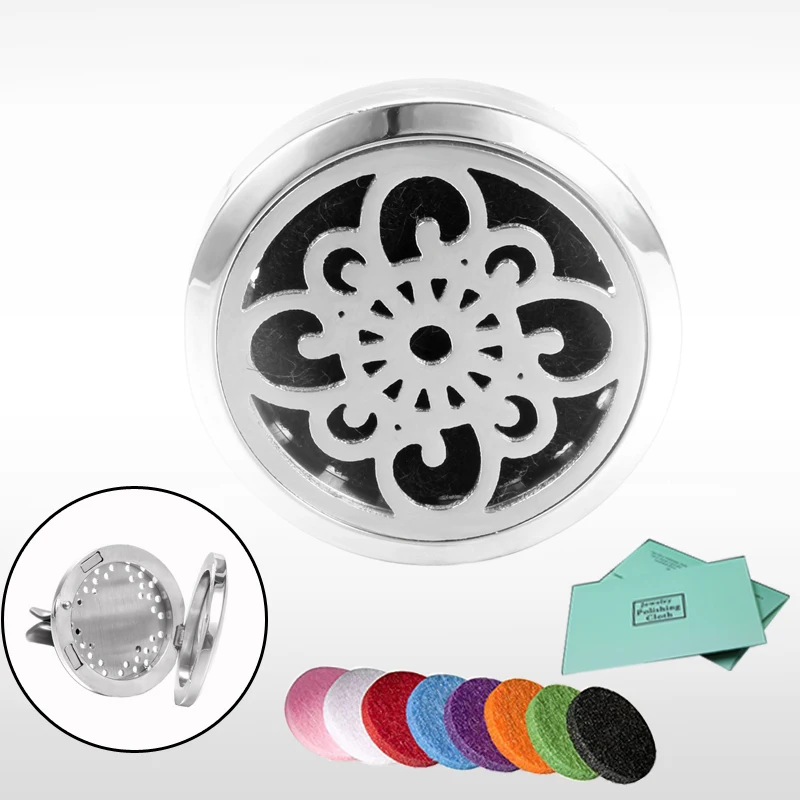 

Locket perfume diffuser Car Diffuser Locket removable clip 316L Stainless Steel Aromatherapy Essential Oil locket Magnet 8 Pads